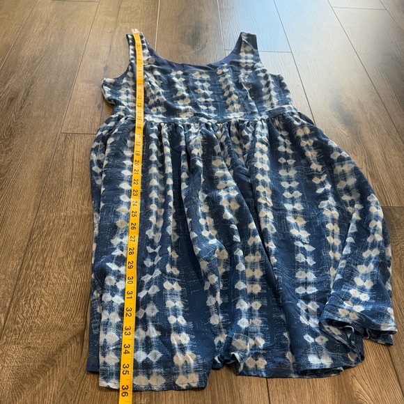 ModCloth Blue White Ikat Geometric Fit & Flare Dress Size S Retro Easter Boho - Picture 13 of 14